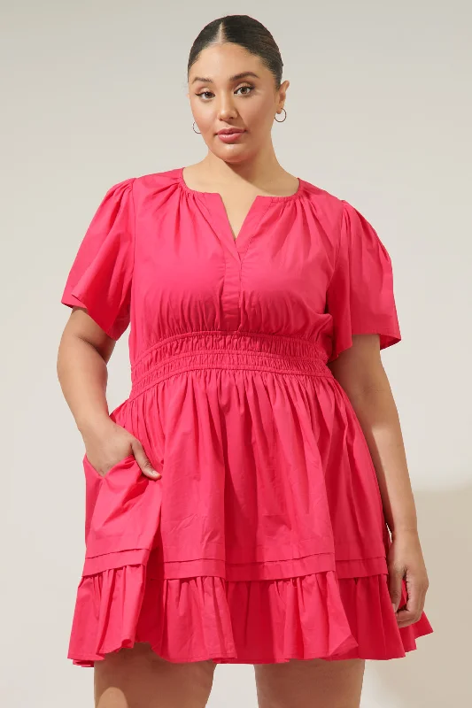 Strapless mini dresses for a beach vacation Miller Split Neck Dress Curve