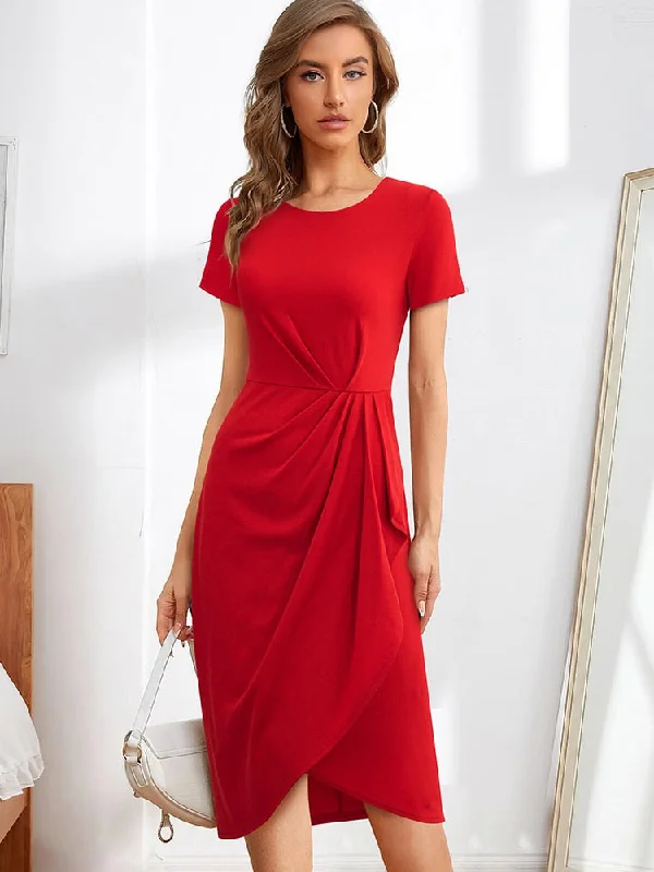 Maxi - inspired midi dresses with flowing fabrics for a beachy vibe BerriesJam - Fashion Draped Office Plain Formal Bodycon Dress Maxi - inspired midi dresses with flowing fabrics for a beachy vibe BerriesJam - Fashion Draped Office Plain Formal Bodycon Dress