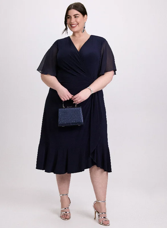 Mini dresses with ribbed textures for a unique appearance Joseph Ribkoff - Crossover V-Neck Dress Mini dresses with ribbed textures for a unique appearance Joseph Ribkoff - Crossover V-Neck Dress