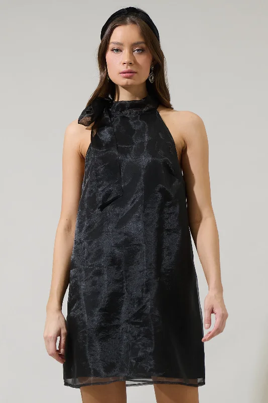 Mini dresses with halter necks for a stylish choice Deluxe Dime Organza Halter Mini Dress Mini dresses with halter necks for a stylish choice Deluxe Dime Organza Halter Mini Dress