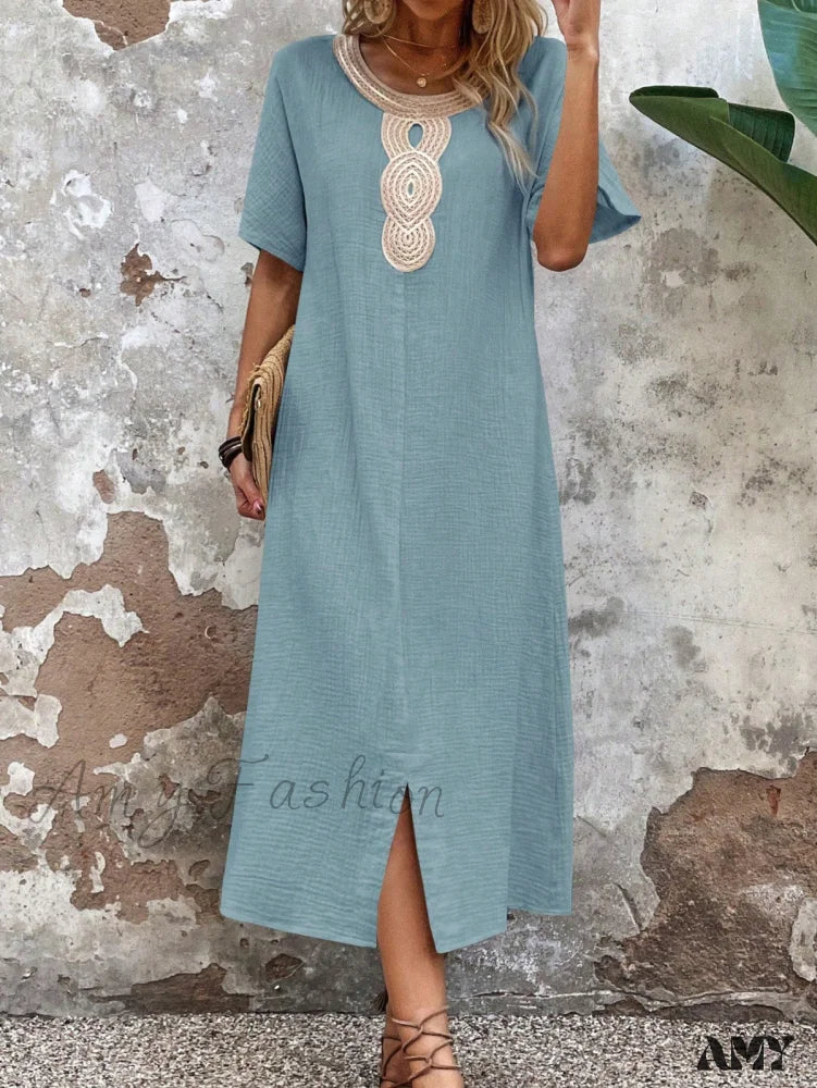 Midi dresses with fringe details for a fun and energetic style Amy Fashion - Lace Split Hem Tunic Dress Midi dresses with fringe details for a fun and energetic style Amy Fashion - Lace Split Hem Tunic Dress