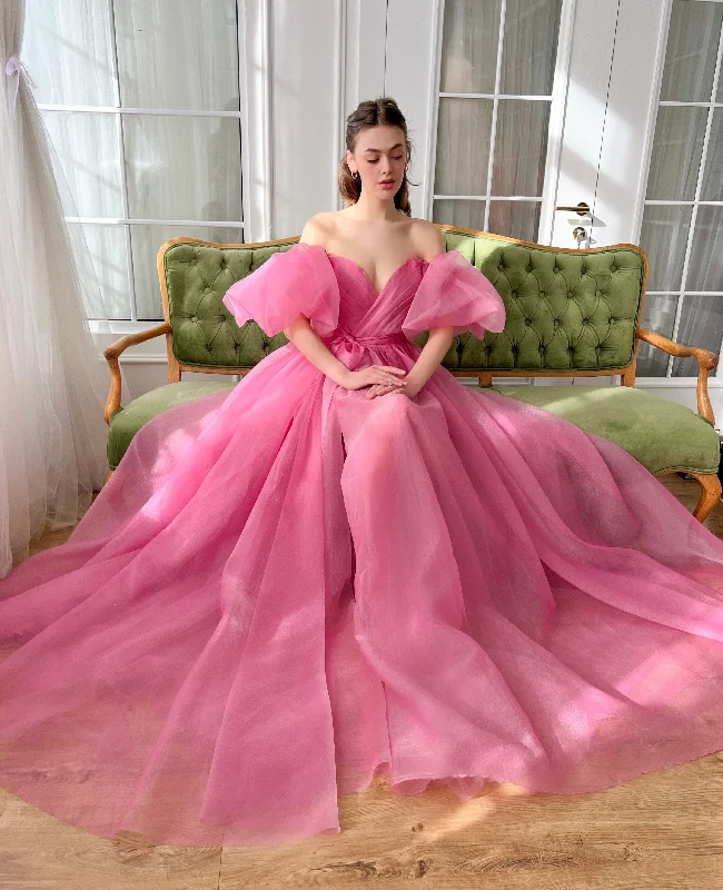 Mini dresses with geometric prints for a modern aesthetic Azalea Organza Gown