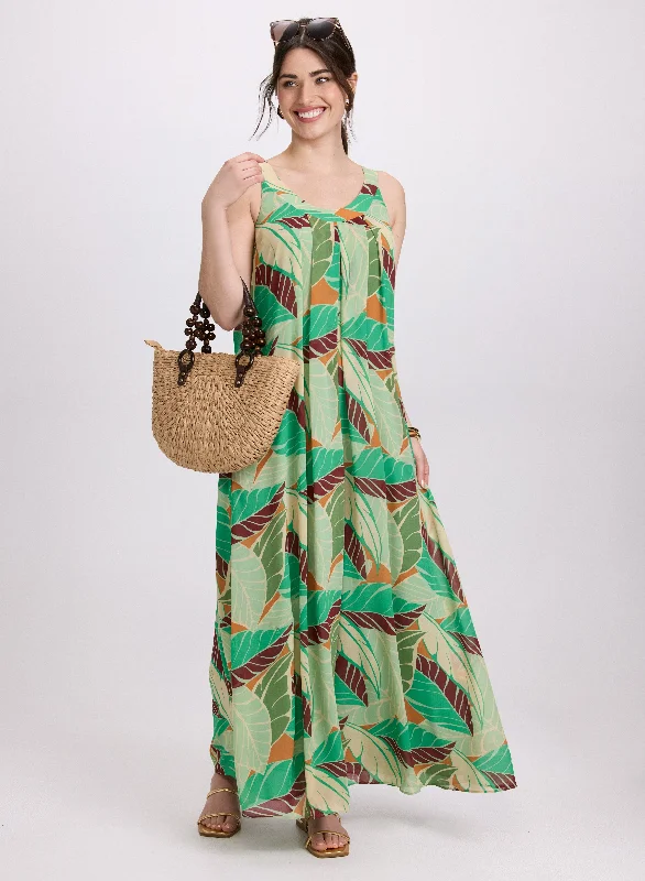 Sequined mini dresses for New Year's Eve Palm Print Maxi Dress