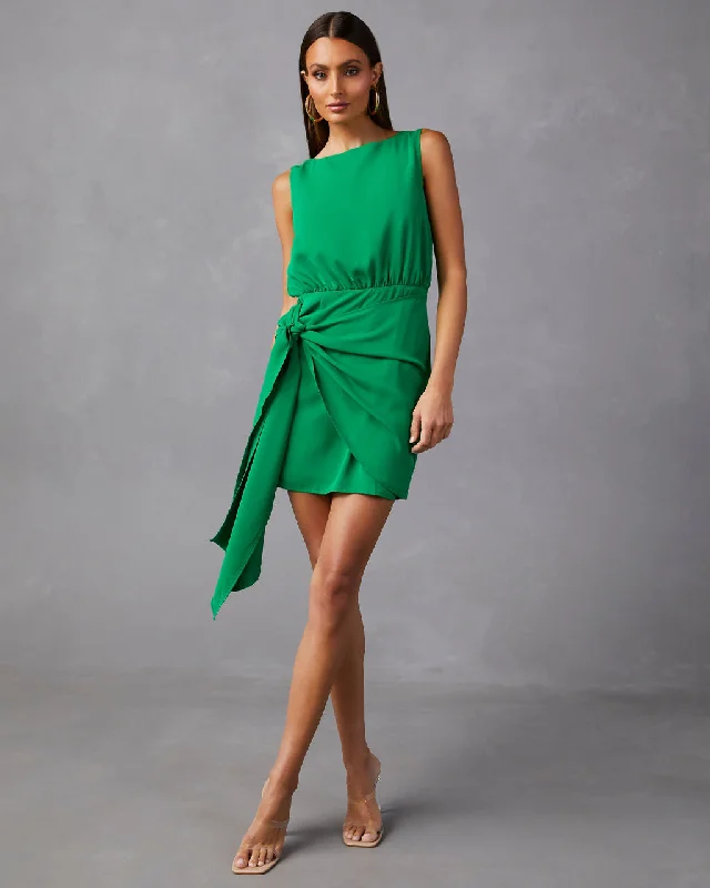 Sequined mini dresses for New Year's Eve Lyanna Drape Front Tie Mini Dress
