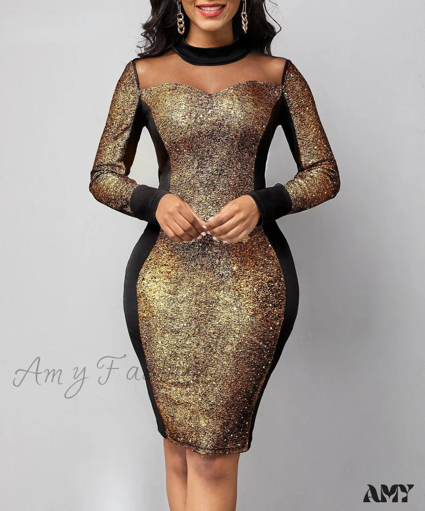 Midi dresses with side slits for a sexy and elegant appearance Amy Fashion - Sexy Night Party Long Sleeve Patchwork Bodycon Midi Dress Midi dresses with side slits for a sexy and elegant appearance Amy Fashion - Sexy Night Party Long Sleeve Patchwork Bodycon Midi Dress