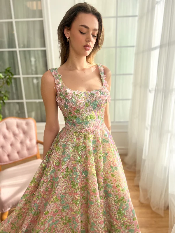 Mini dresses with bow accents for a sweet look Coral Rose Gown