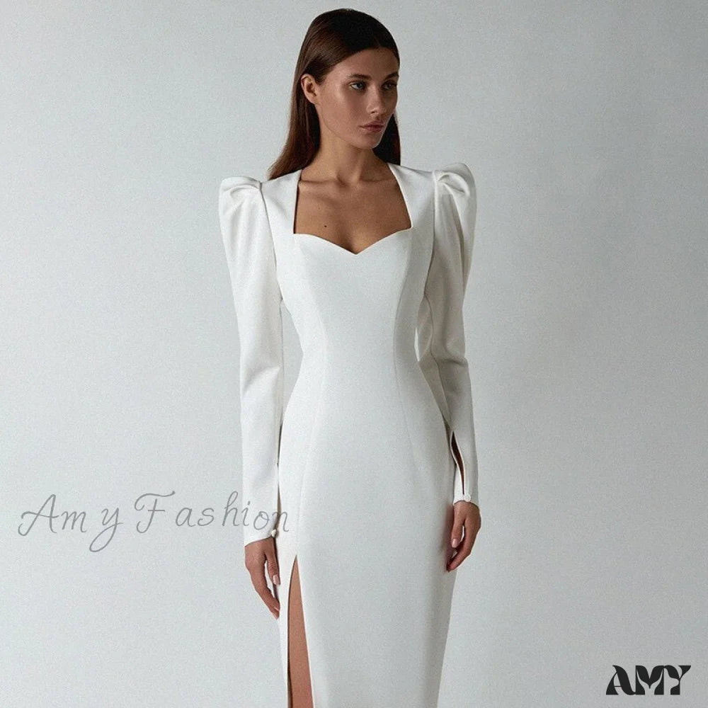 Midi dresses with side slits for a sexy and elegant appearance Amy Fashion - Sexy Women Midi Party Dress