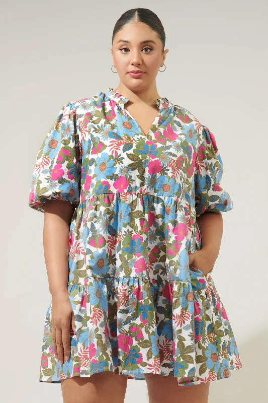 Mini dresses with button - down fronts Avitall Floral Jacey Babydoll Mini Dress Curve Mini dresses with button - down fronts Avitall Floral Jacey Babydoll Mini Dress Curve