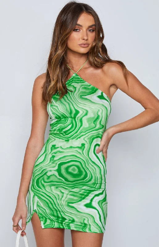 Mini dresses with pocket details for added functionality Kendall Swirl Mini Dress Green Mini dresses with pocket details for added functionality Kendall Swirl Mini Dress Green