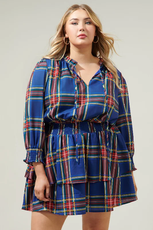Mini dresses with tassel accents for a fun touch Lakeview Plaid Clifton Double Ruffle Dress Curve Mini dresses with tassel accents for a fun touch Lakeview Plaid Clifton Double Ruffle Dress Curve