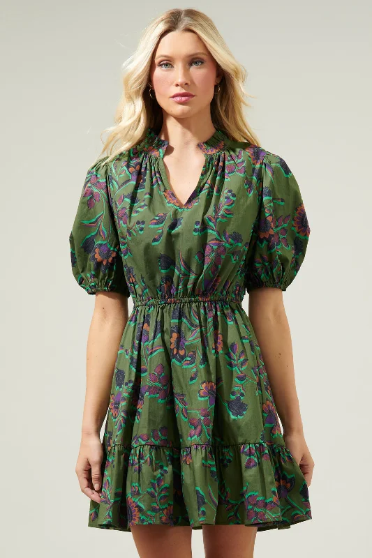 Mini dresses with geometric prints for a modern aesthetic Forrest Floral Marissa Mini Poplin Dress Mini dresses with geometric prints for a modern aesthetic Forrest Floral Marissa Mini Poplin Dress