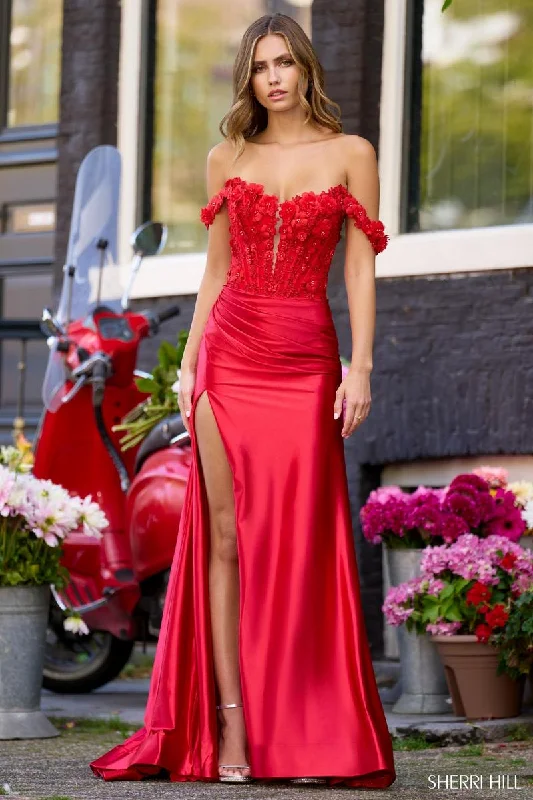 Mini dresses with polka dot patterns Sherri Hill Floral Corset Satin Prom Dress 56176 Mini dresses with polka dot patterns Sherri Hill Floral Corset Satin Prom Dress 56176