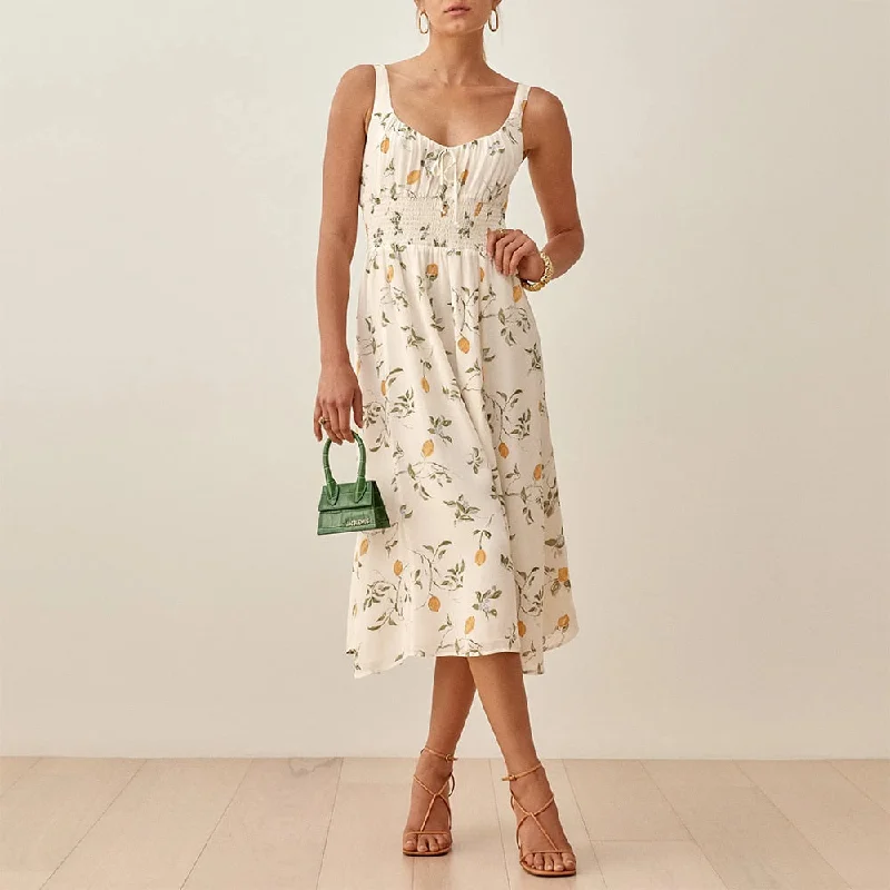 Midi dresses with tiered skirts for a bohemian festival look FashionSierra - Sleeveless Tank Print Chiffon Summer Dress Waist Casual Midi Dress Midi dresses with tiered skirts for a bohemian festival look FashionSierra - Sleeveless Tank Print Chiffon Summer Dress Waist Casual Midi Dress