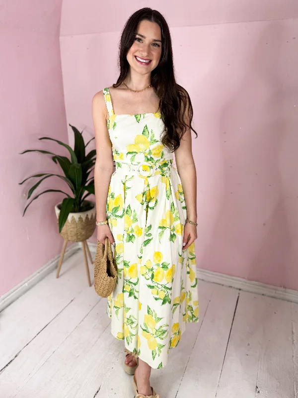 Midi dresses with pom - pom trims for a playful and festive look The Zesty Maxi Dress-Yellow Midi dresses with pom - pom trims for a playful and festive look The Zesty Maxi Dress-Yellow