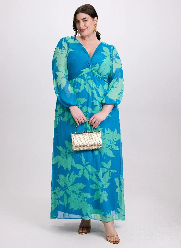 Mini dresses with abstract prints for an artistic look Leaf Print Twist Waist Dress