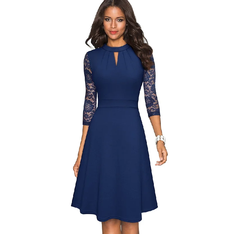 Velvet midi dresses in jewel tones for a glamorous winter event BerriesJam - Solid Color Hollow Out Lace Patchwork Retro Dress Velvet midi dresses in jewel tones for a glamorous winter event BerriesJam - Solid Color Hollow Out Lace Patchwork Retro Dress