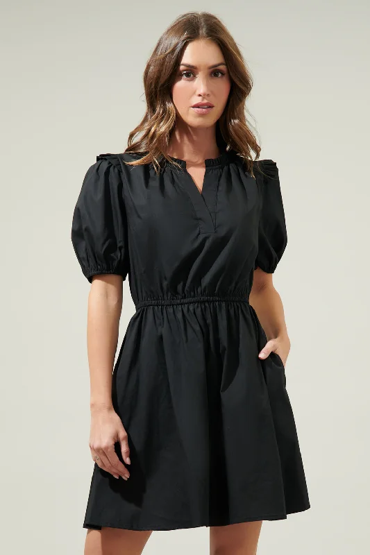 Mini dresses with puff sleeves for a vintage look Candice Love Poplin Short Sleeve Mini Dress Mini dresses with puff sleeves for a vintage look Candice Love Poplin Short Sleeve Mini Dress