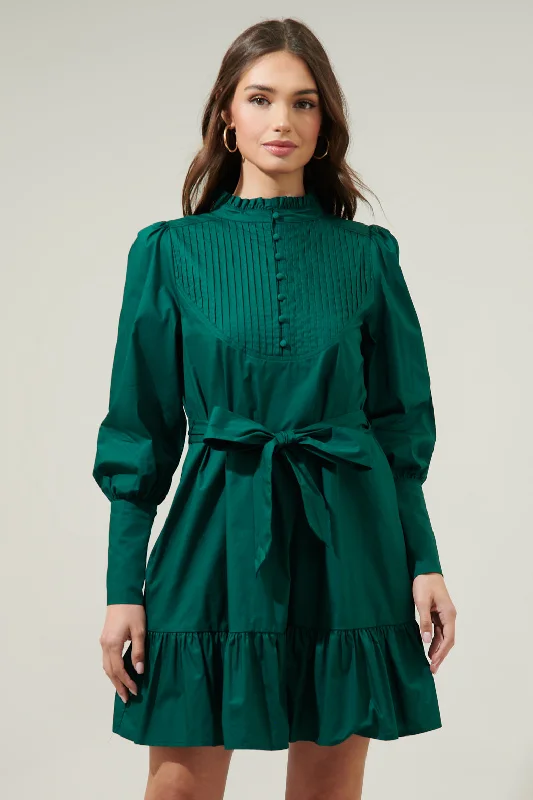 Mini dresses with pom - pom trims for a playful feel Beacher Pintuck Shift Dress