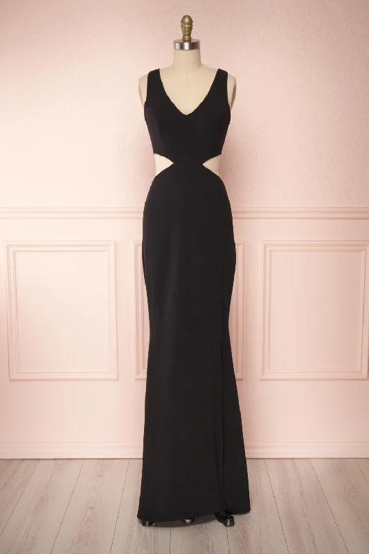 Mini dresses with cut - out details for a trendy look Kiira Black | Mermaid Gown
