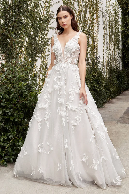Sequined mini dresses for New Year's Eve Celine | Floral Backless Bridal Gown