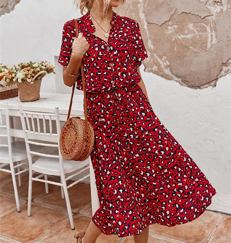Midi dresses with off - the - shoulder necklines for a flirty look FashionSierra - Bohemian Leopard Print Holiday Summer A-line Dress Midi dresses with off - the - shoulder necklines for a flirty look FashionSierra - Bohemian Leopard Print Holiday Summer A-line Dress