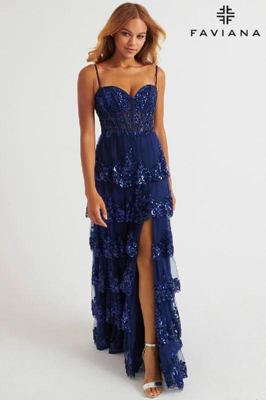 Mini dresses with tassel accents for a fun touch Faviana Strapless Ruffle Prom Dress E11087 Mini dresses with tassel accents for a fun touch Faviana Strapless Ruffle Prom Dress E11087