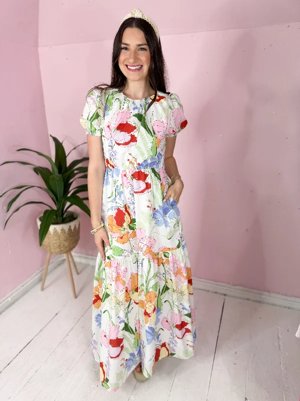 Midi dresses with button - front designs for a classic touch The Juliet Tiered Midi Dress-White Midi dresses with button - front designs for a classic touch The Juliet Tiered Midi Dress-White