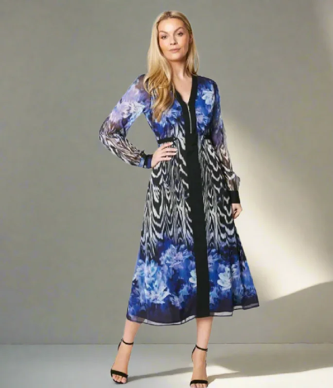 Midi dresses with gathered skirts for a full and flowing silhouette Zip Front Floral Border Midi Dress Midi dresses with gathered skirts for a full and flowing silhouette Zip Front Floral Border Midi Dress