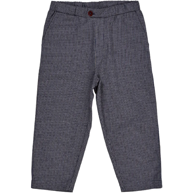 Cigarette Style Women's Printed Linen Blend Pants for Casual DaysCopenhagen Colors Navy Check Combi Check Pant W. Fake Fly Cigarette Style Women's Printed Linen Blend Pants for Casual DaysCopenhagen Colors Navy Check Combi Check Pant W. Fake Fly