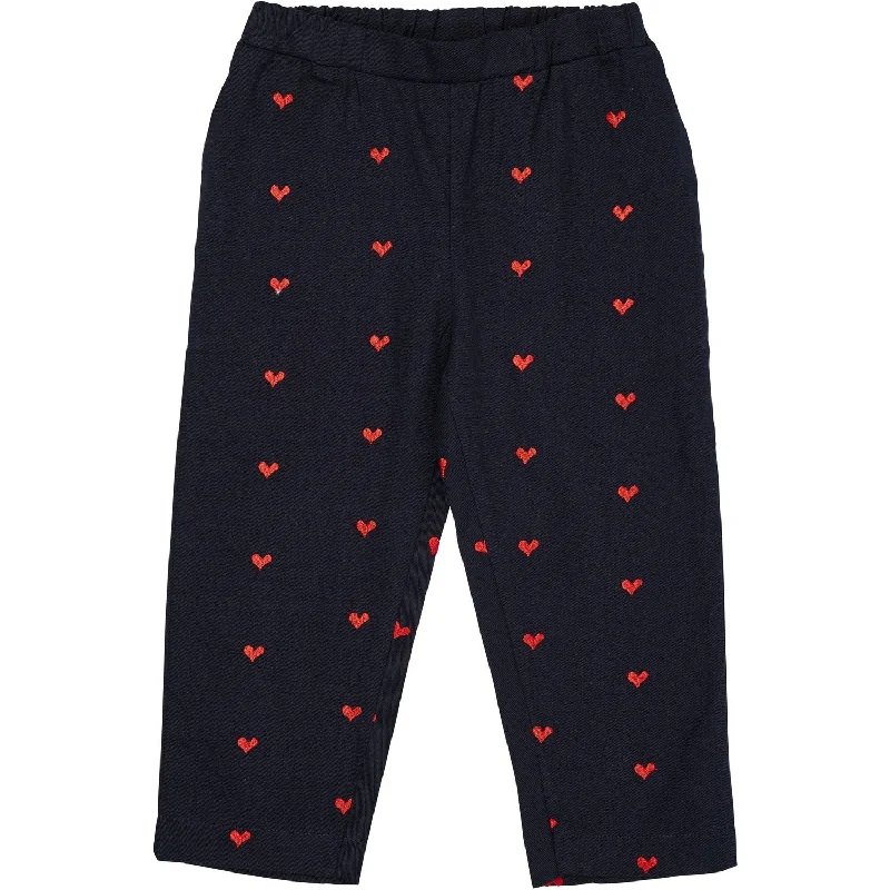 Wide - Leg Women's Chiffon Palazzo Pants for a Flowy AppealCopenhagen Colors Navy W. Red Hearts Twill Heart Pants Wide - Leg Women's Chiffon Palazzo Pants for a Flowy AppealCopenhagen Colors Navy W. Red Hearts Twill Heart Pants