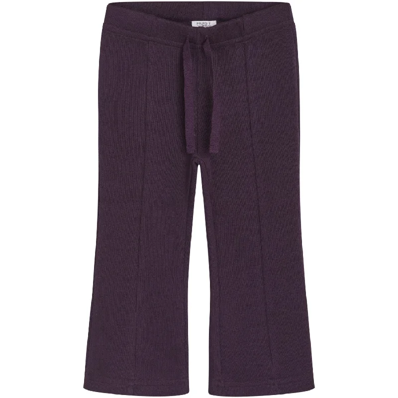 Plus Size Women's Patchwork - Design Jeans for a Unique AppearanceHust & Claire Dark Plum Thilde Pants Plus Size Women's Patchwork - Design Jeans for a Unique AppearanceHust & Claire Dark Plum Thilde Pants