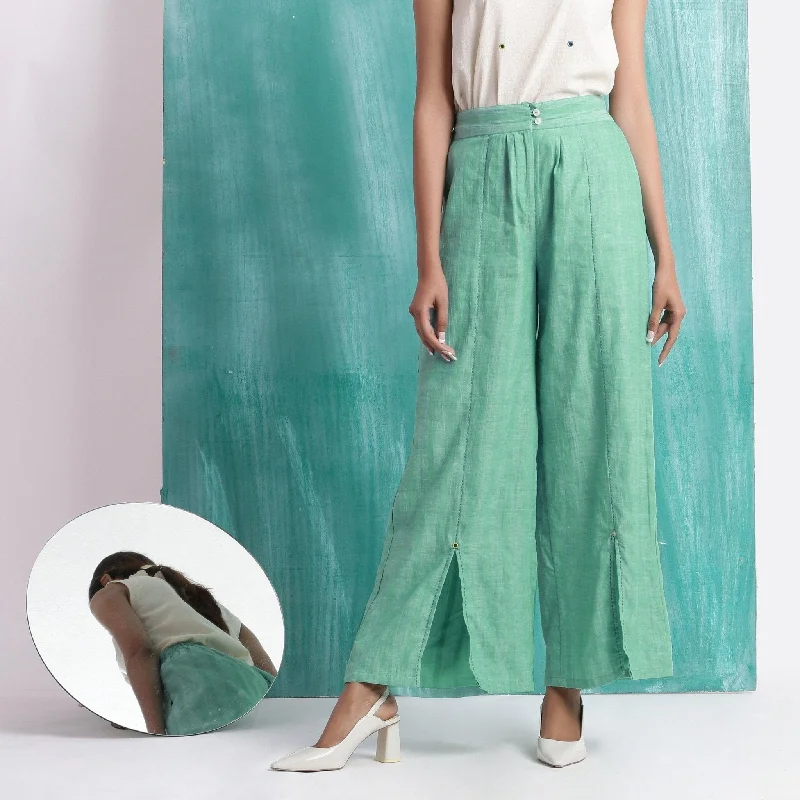 Plus Size Women's Elastic - Waist Culottes in Earth TonesOcean Green 100% Cotton Elasticated Mid-Rise Wide Legged Pant Plus Size Women's Elastic - Waist Culottes in Earth TonesOcean Green 100% Cotton Elasticated Mid-Rise Wide Legged Pant