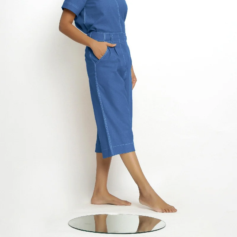 Straight - Leg Women's Vegan Leather Pants for a Chic LookPowder Blue Handspun Cotton Mid-Rise Culottes Straight - Leg Women's Vegan Leather Pants for a Chic LookPowder Blue Handspun Cotton Mid-Rise Culottes