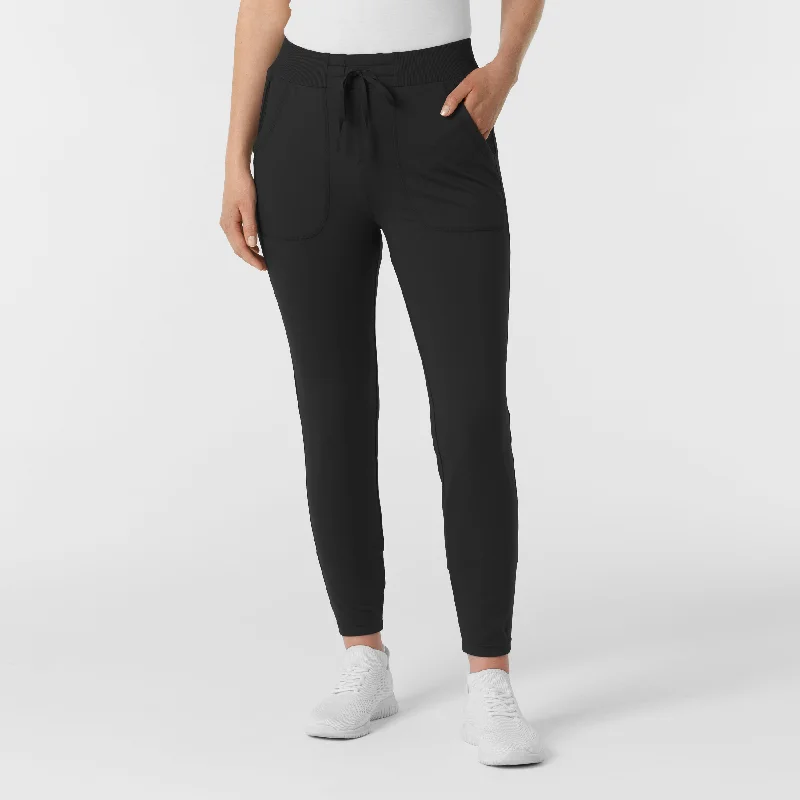 Ankle - Length Women's Printed Joggers for TravelingRENEW Knit Women's Track Scrub Pant - Black Ankle - Length Women's Printed Joggers for TravelingRENEW Knit Women's Track Scrub Pant - Black