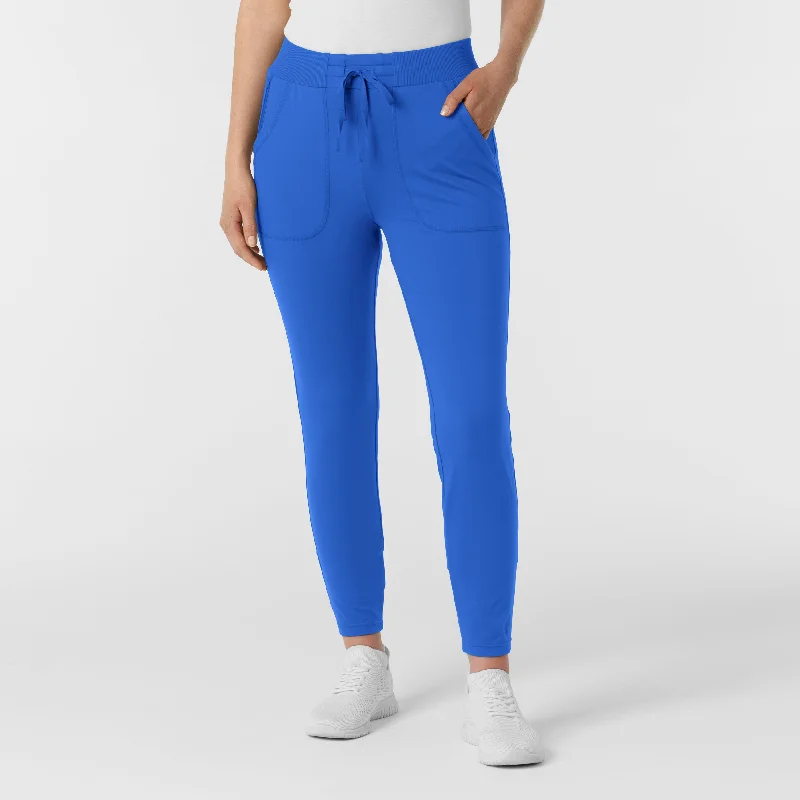 Plus Size Women's Patchwork - Design Jeans for a Unique AppearanceRENEW Knit Women's Track Scrub Pant - Royal Plus Size Women's Patchwork - Design Jeans for a Unique AppearanceRENEW Knit Women's Track Scrub Pant - Royal