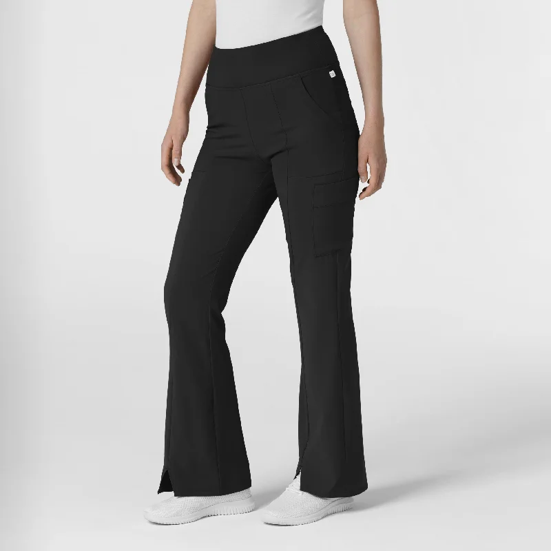 Plus Size Women's Drawstring - Waist Loungewear Pants in Soft FabricsRENEW Women's Cargo Flare Scrub Pant - Black Plus Size Women's Drawstring - Waist Loungewear Pants in Soft FabricsRENEW Women's Cargo Flare Scrub Pant - Black