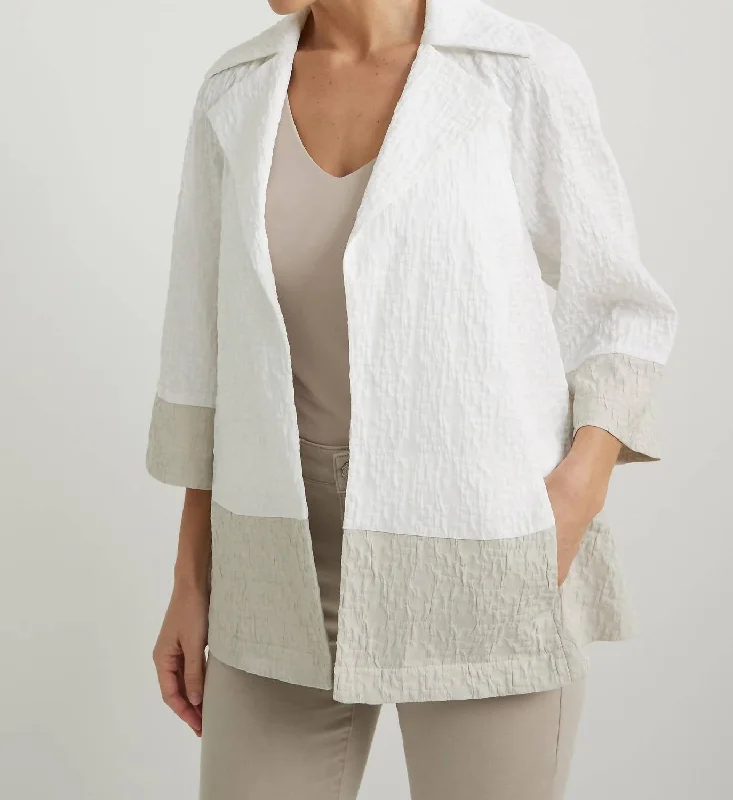 Single - Breasted Women's Corduroy Blazers in Mustard Yellow for an Autumn VibeCrinkle Two Tone Blazer In Vanilla/moonstone Single - Breasted Women's Corduroy Blazers in Mustard Yellow for an Autumn VibeCrinkle Two Tone Blazer In Vanilla/moonstone