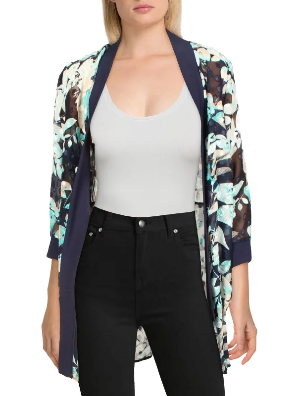 Women's Peplum Blazers in Emerald Green for a Stylish Work AttirePetites Womens Chiffon Floral Duster Blazer Women's Peplum Blazers in Emerald Green for a Stylish Work AttirePetites Womens Chiffon Floral Duster Blazer