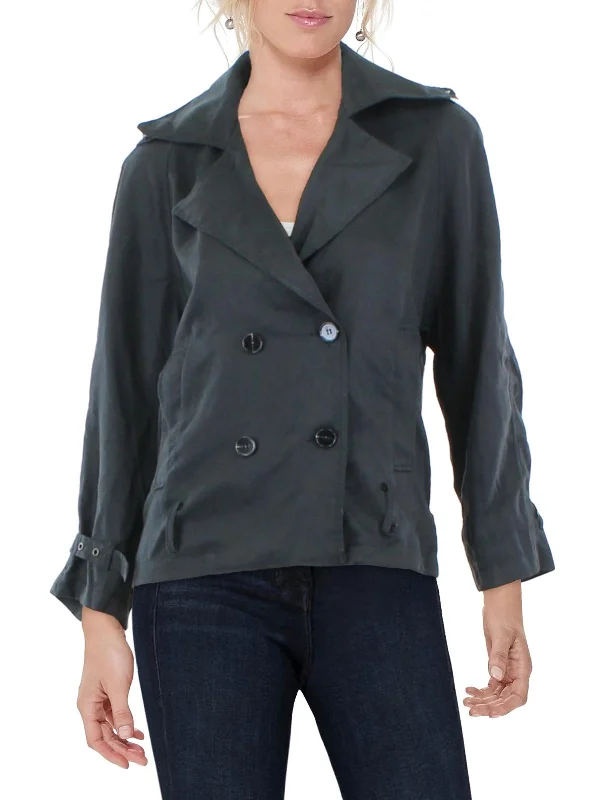 Plus Size Women's Faux Fur - Trimmed Blazers in Black for a Luxurious LookWomens Woven Belted Jacket Plus Size Women's Faux Fur - Trimmed Blazers in Black for a Luxurious LookWomens Woven Belted Jacket