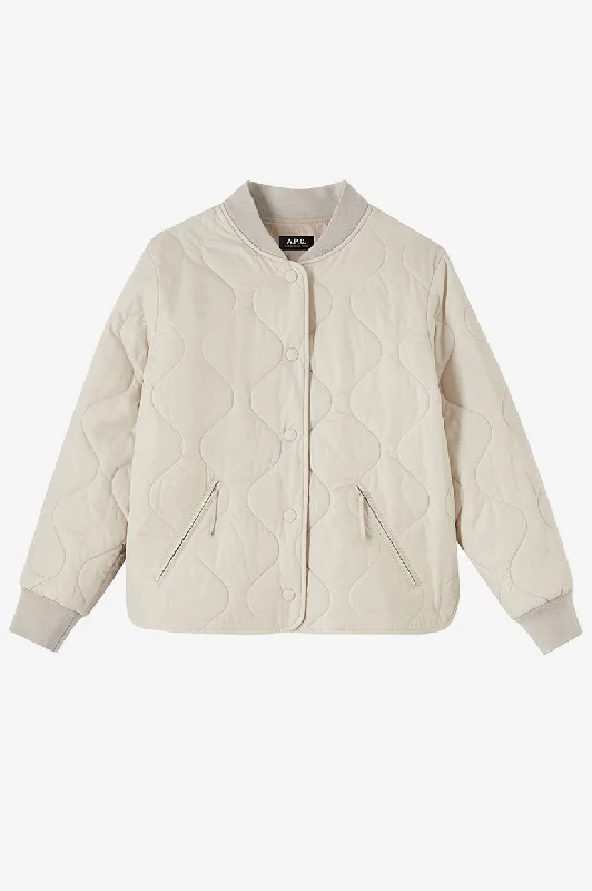 Women's Notched Lapel Blazers in Beige for a Timeless OutfitA.P.C W Camila Jacket - Bone Women's Notched Lapel Blazers in Beige for a Timeless OutfitA.P.C W Camila Jacket - Bone