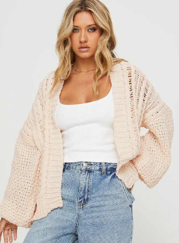 lightweight women cardigan for spring and fallAbner Cable Cardigan Beige