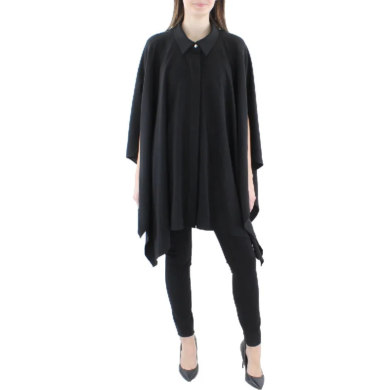 Embroidered women's cotton coats in a bohemian pattern for a unique designAnne Klein Womens Poncho Midi Soft Shell Jacket Embroidered women's cotton coats in a bohemian pattern for a unique designAnne Klein Womens Poncho Midi Soft Shell Jacket