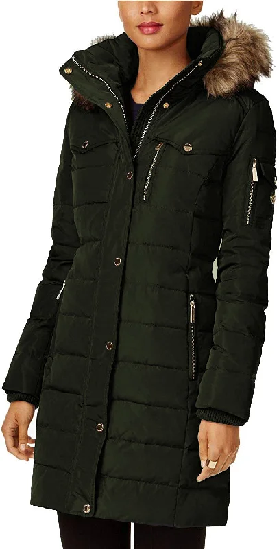 Women's waterproof parka coats with multiple pockets for practicalityMichael Michael Kors Women's Dark Moss 3/4 Down Puffer Coat Women's waterproof parka coats with multiple pockets for practicalityMichael Michael Kors Women's Dark Moss 3/4 Down Puffer Coat