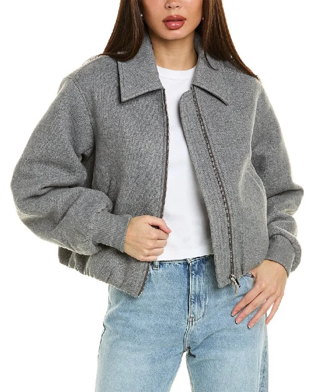 Women's pea coats with brass buttons for a nautical - inspired styleNicholas Leslie Wool-Blend Bomber Jacket Women's pea coats with brass buttons for a nautical - inspired styleNicholas Leslie Wool-Blend Bomber Jacket