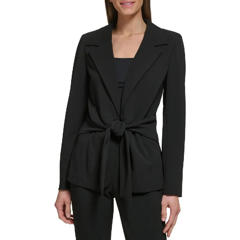 Mid - length women's down coats in a slim fit for a modern and sleek appearanceWomens Peak Lapel Tie Front Suit Jacket Mid - length women's down coats in a slim fit for a modern and sleek appearanceWomens Peak Lapel Tie Front Suit Jacket