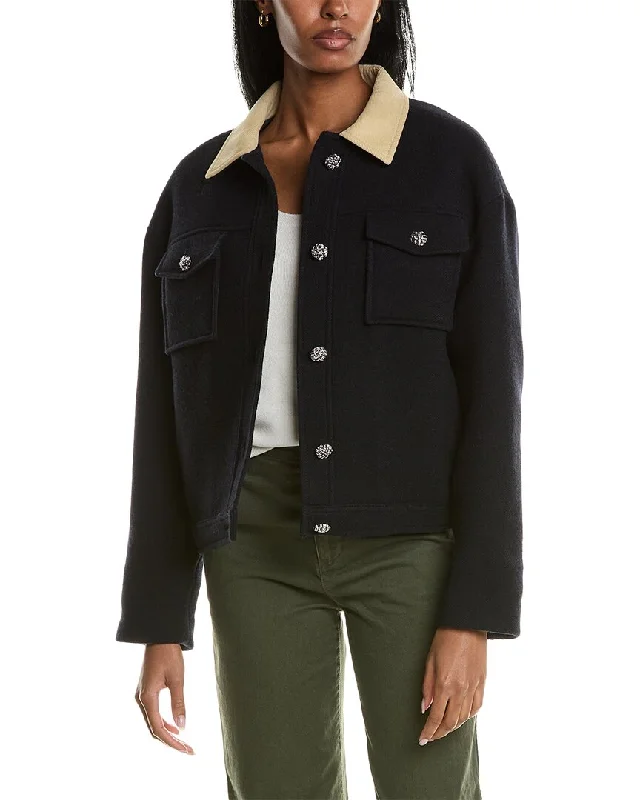 Women's longline double - breasted camel coats for a sophisticated lookBa&Sh Wool-Blend Jacket Women's longline double - breasted camel coats for a sophisticated lookBa&Sh Wool-Blend Jacket