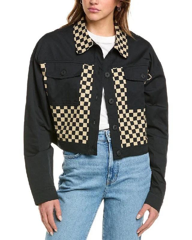 Checkered women's wool coats in a classic pattern for a timeless styleBeach Riot Desert Trucker Jacket Checkered women's wool coats in a classic pattern for a timeless styleBeach Riot Desert Trucker Jacket