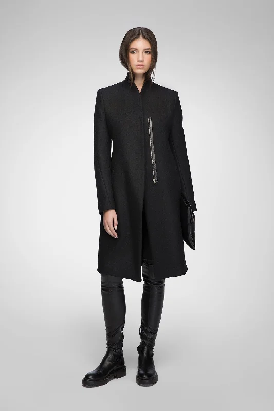 Women's waterproof parka coats with multiple pockets for practicalityRosen - Black Wool Coat Women's waterproof parka coats with multiple pockets for practicalityRosen - Black Wool Coat