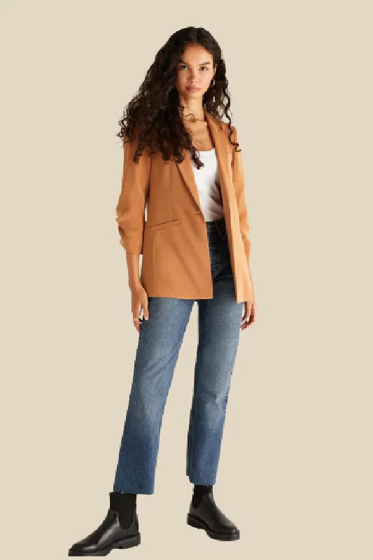 Women's Longline Linen Blazers in Pastel Colors for Summer EventsCinema Blazer