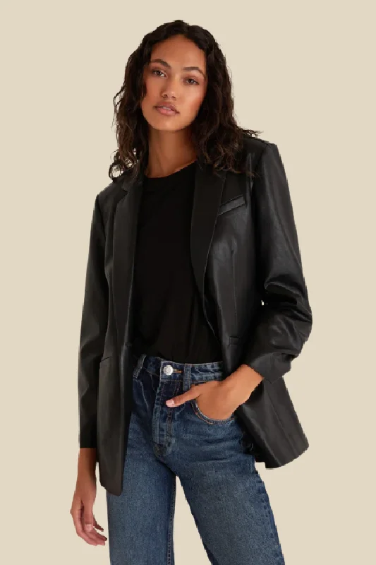 Plus Size Women's Cropped Velvet Blazers in Burgundy for a Night OutSanelle Faux Leather Blazer Plus Size Women's Cropped Velvet Blazers in Burgundy for a Night OutSanelle Faux Leather Blazer
